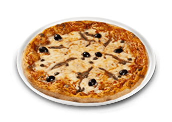 Tomate, fromage, origan, c�pres, anchois, olives.