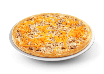 Sauce am�ricaine, viande hach�e, poivrons, cheddar.