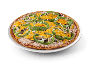 Sauce am�ricaine, poulet, poivrons, cheddar.