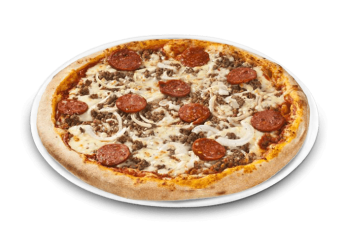 Tomate, fromage, origan, viande hach�e, chorizo, oignons.